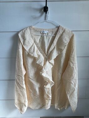 Primark Cream Ruffle V-Neck Blouse